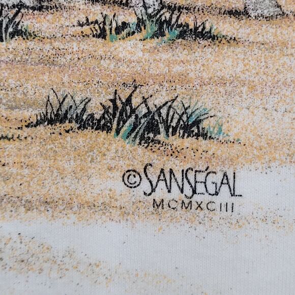 Vintage 1992 Sansegal Elephant Shirt Large 21x27 Desert USA - Picture 2 of 15